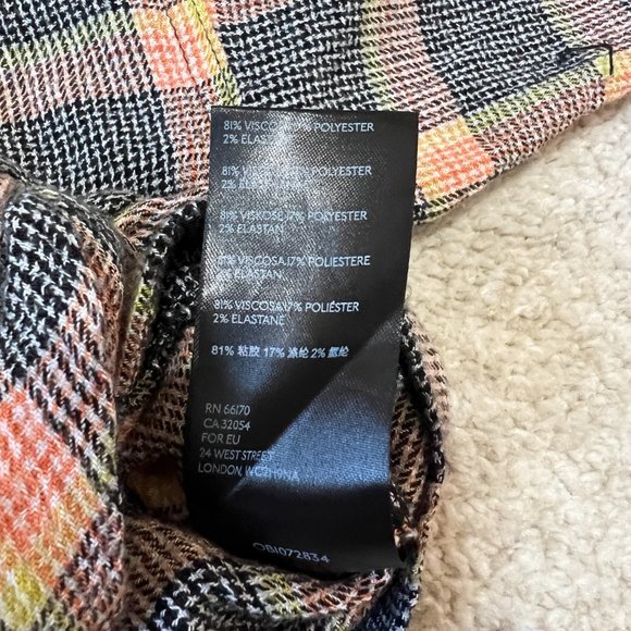 Free People We the Free Running Wild Plaid Wrap Top Size XS Frayed Collared - Picture 8 of 10